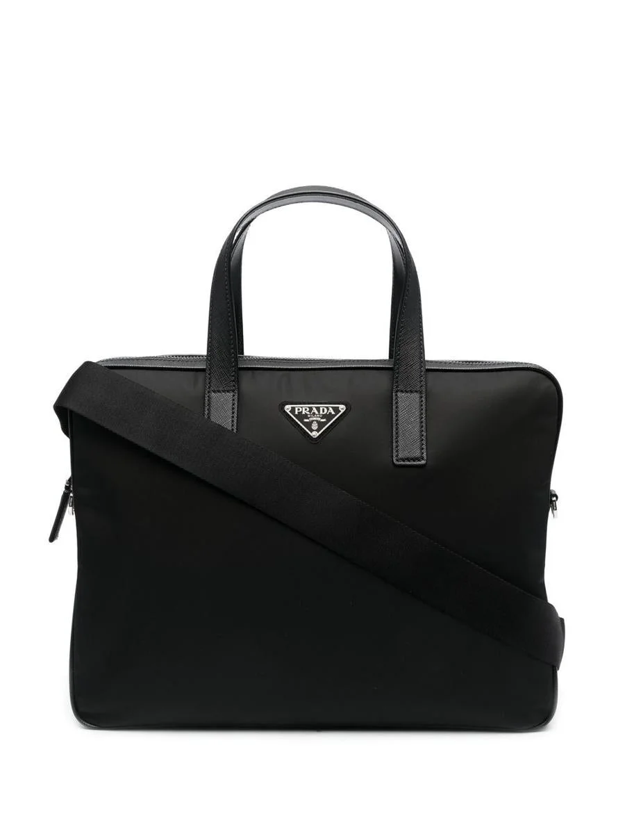 Prada Re-Nylon Leather-Trimmed Briefcase - 1