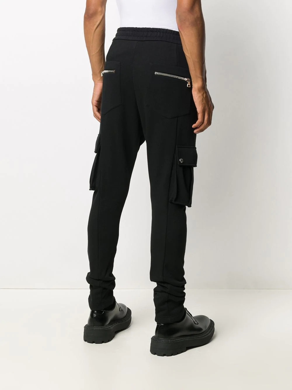 multi-pocket slim fit track pants - 4