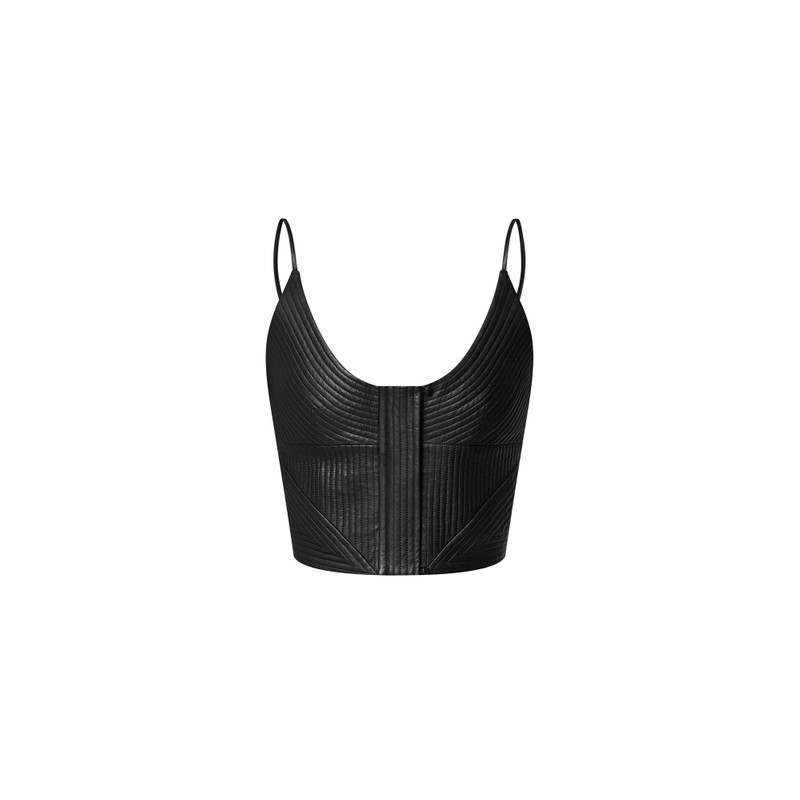 Pinstripe Leather Camisole 1