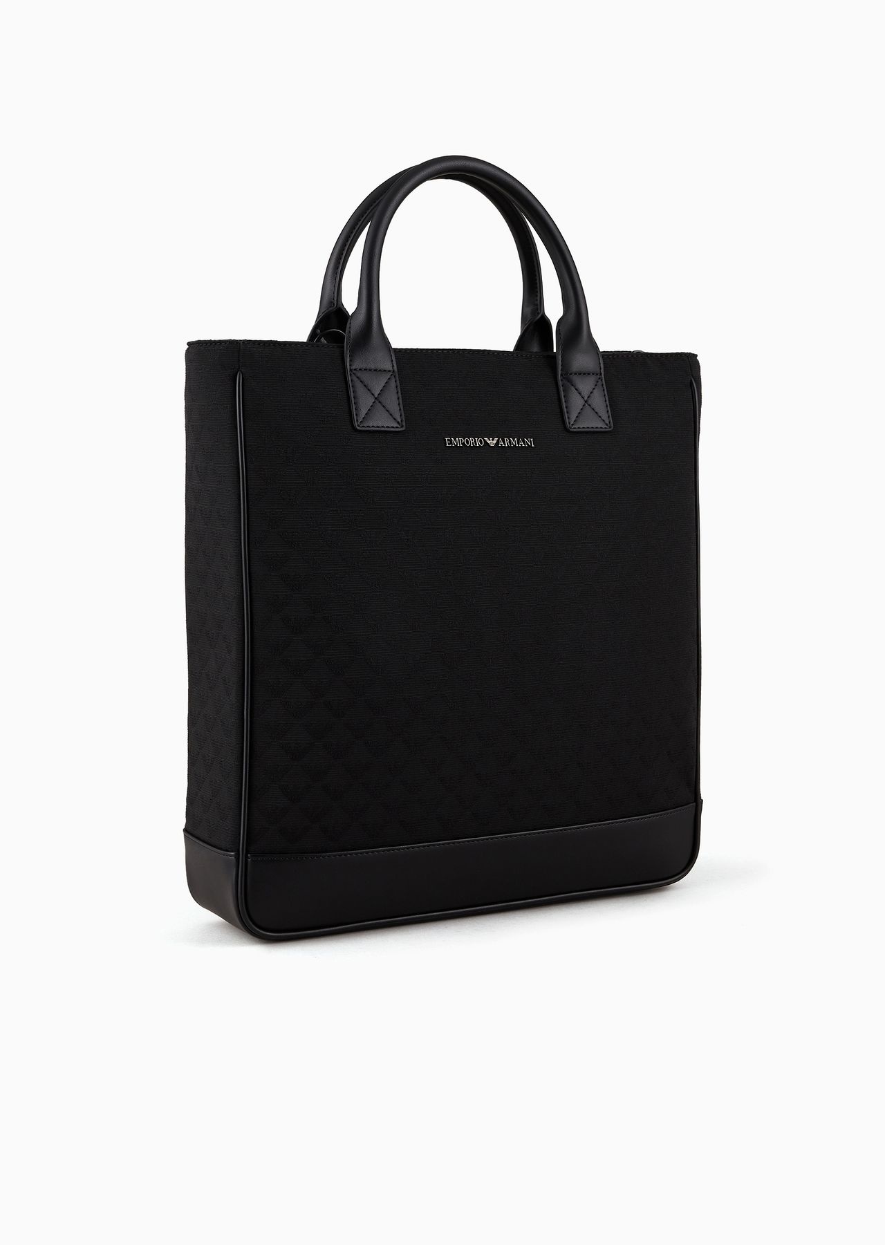 Nylon tote bag with all-over jacquard eagle - 2