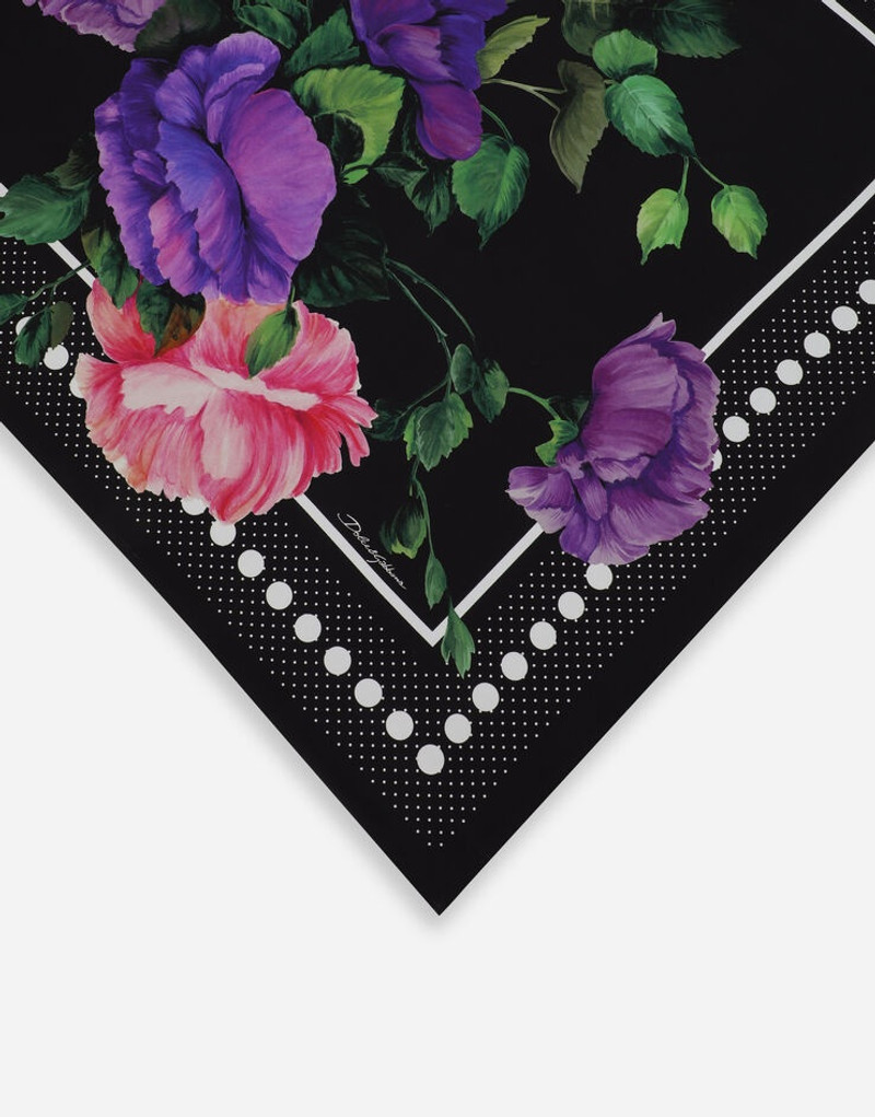 Rose-print charmeuse hijab 5