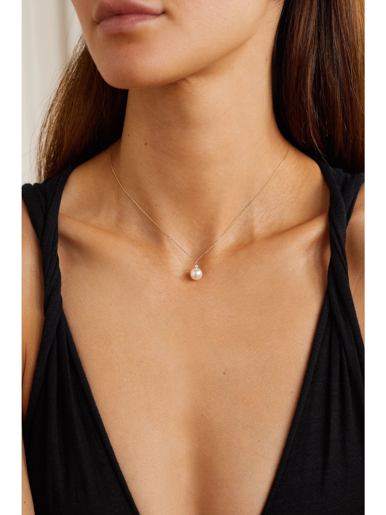 14-karat gold, pearl and diamond necklace Gold - 2