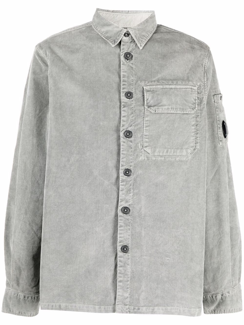 washed button-up shirt - 1