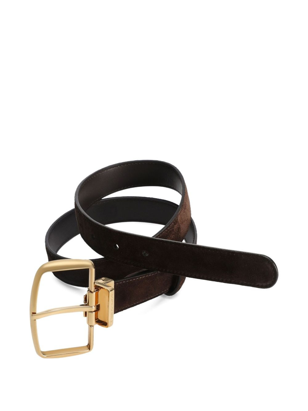 buckle suede belt - 2