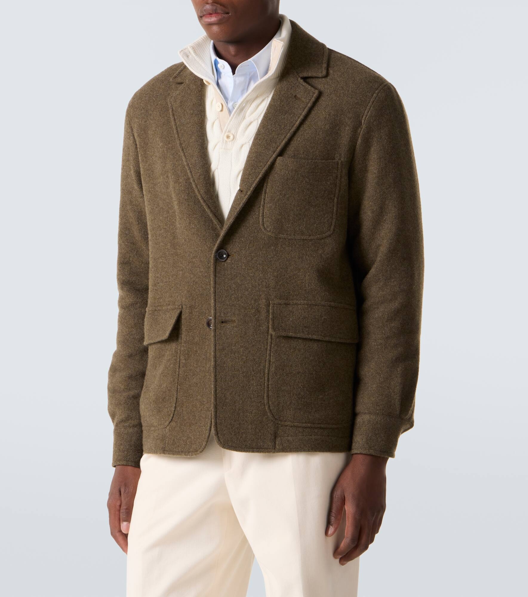 Cashmere and wool twill coat - 3