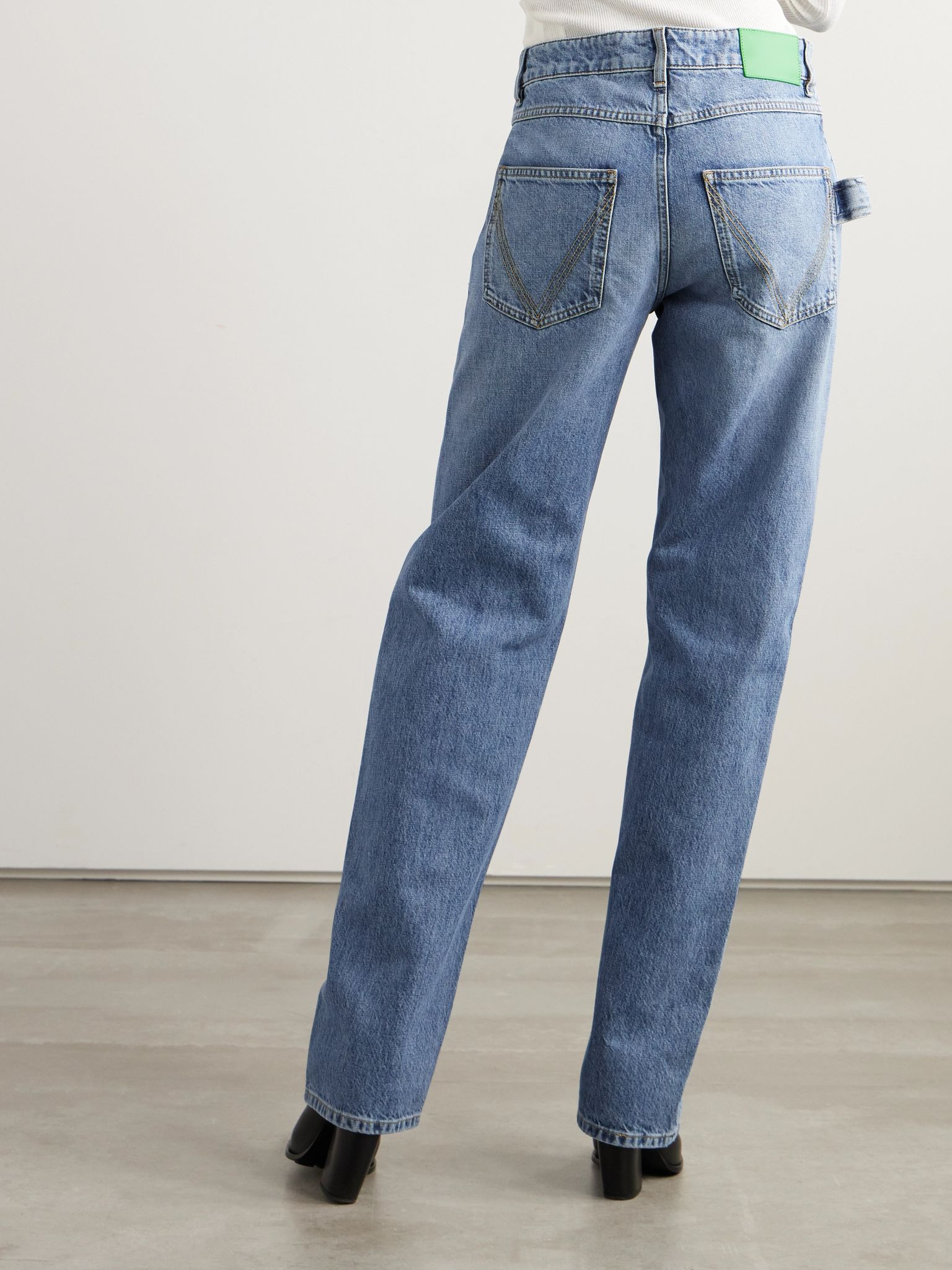 High-rise straight-leg jeans Blue - 4