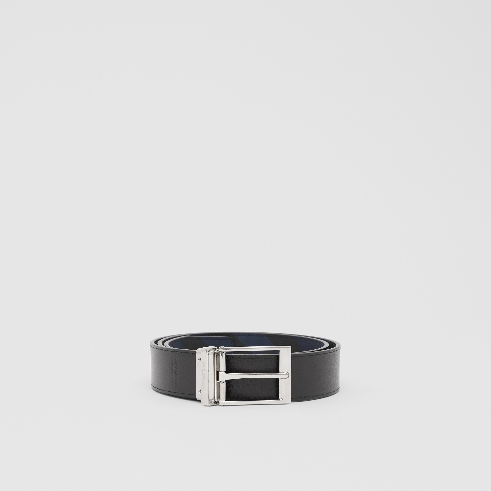 Reversible London Check and Leather Belt - 7