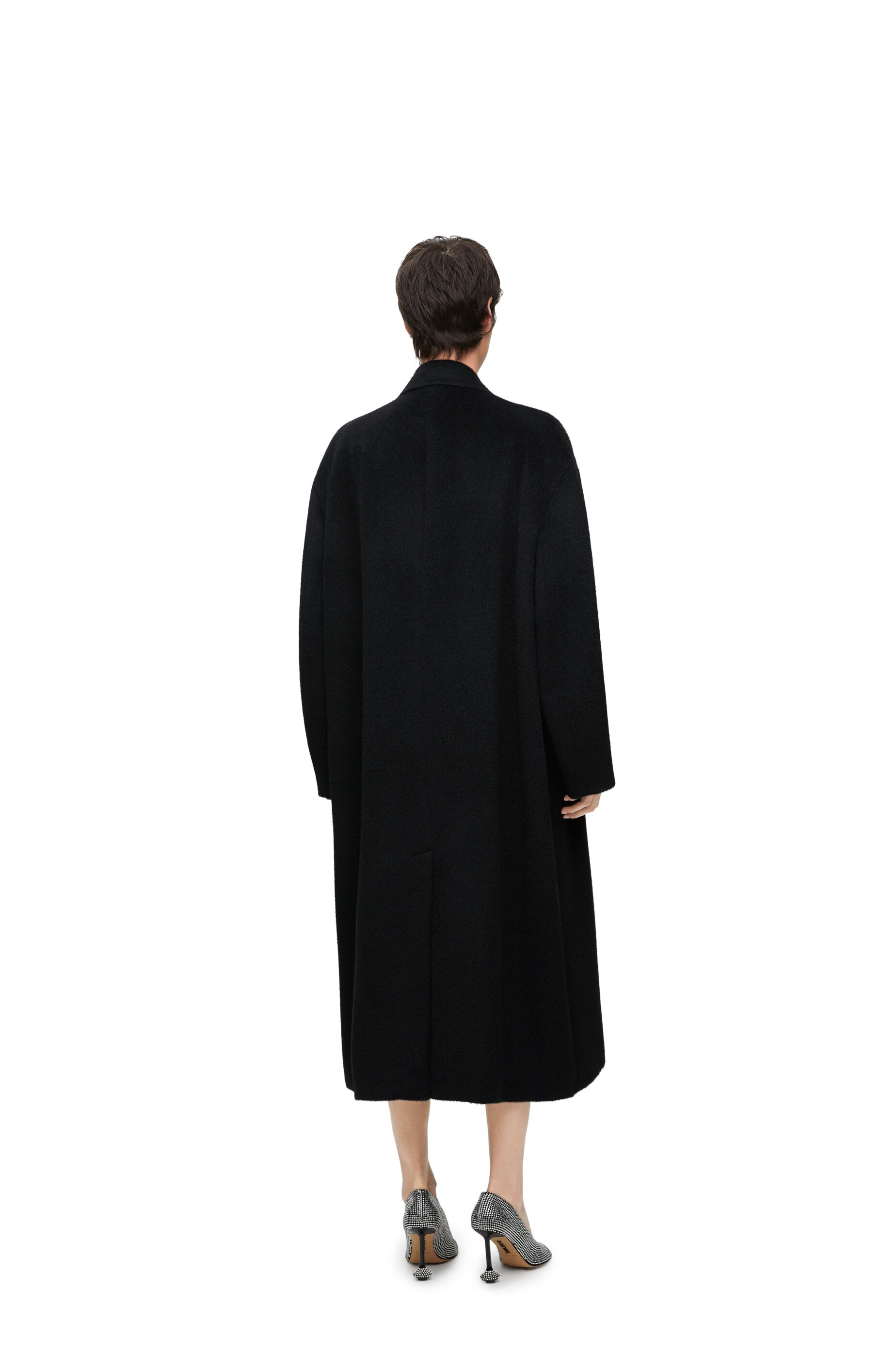 Double breasted coat in lama and wool - 4