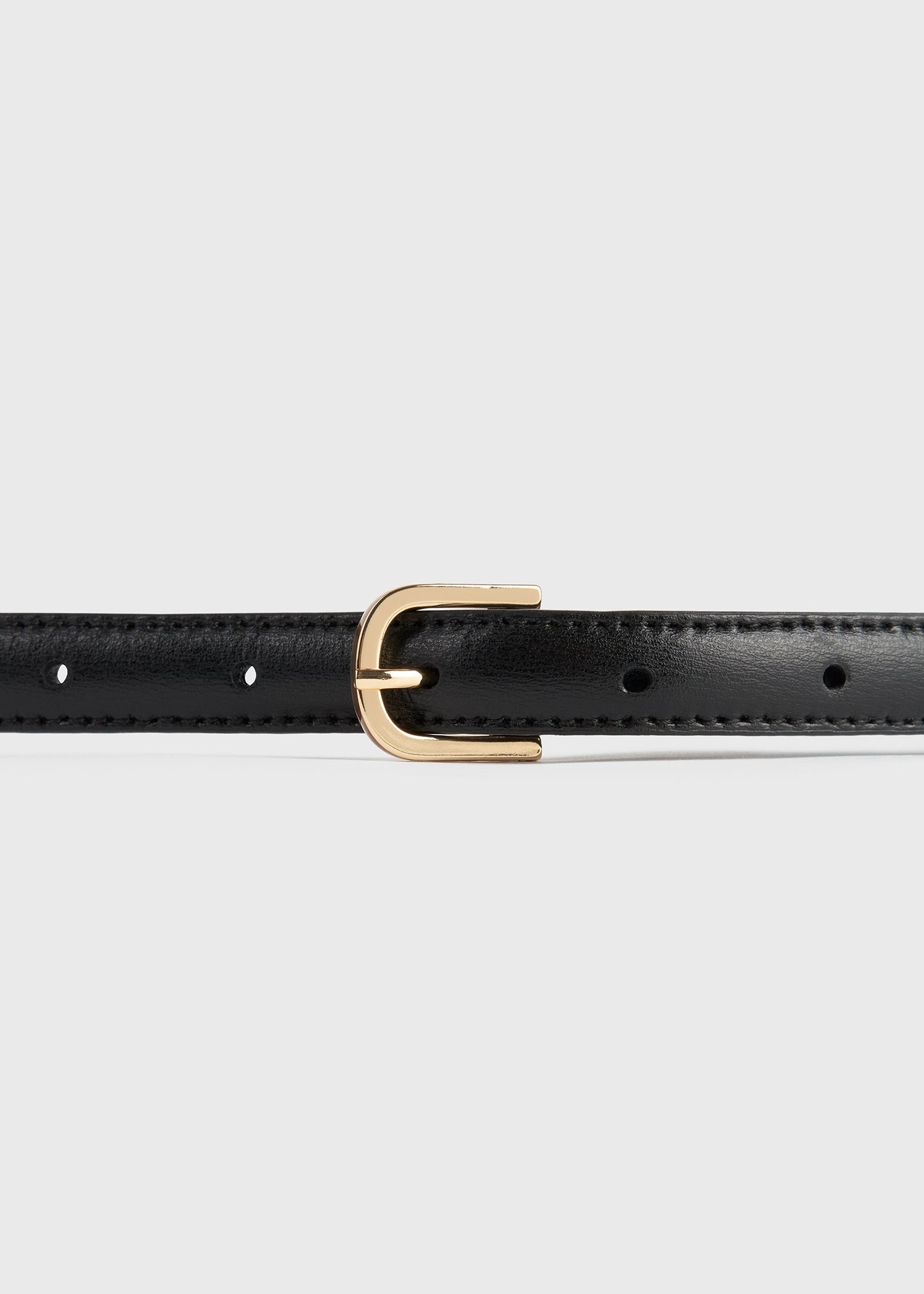 Thin leather trouser belt black - 5