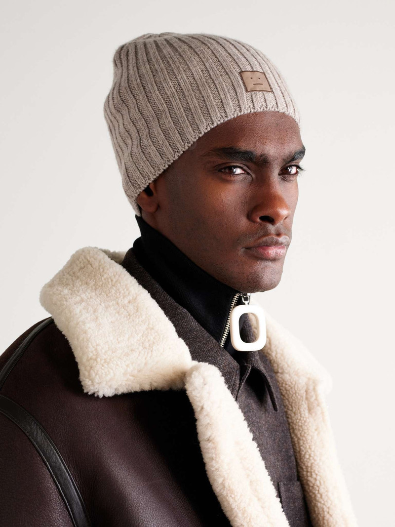 Acne Studios Kubi Logo-Appliquéd Ribbed Wool and Yak-Blend Beanie outlook