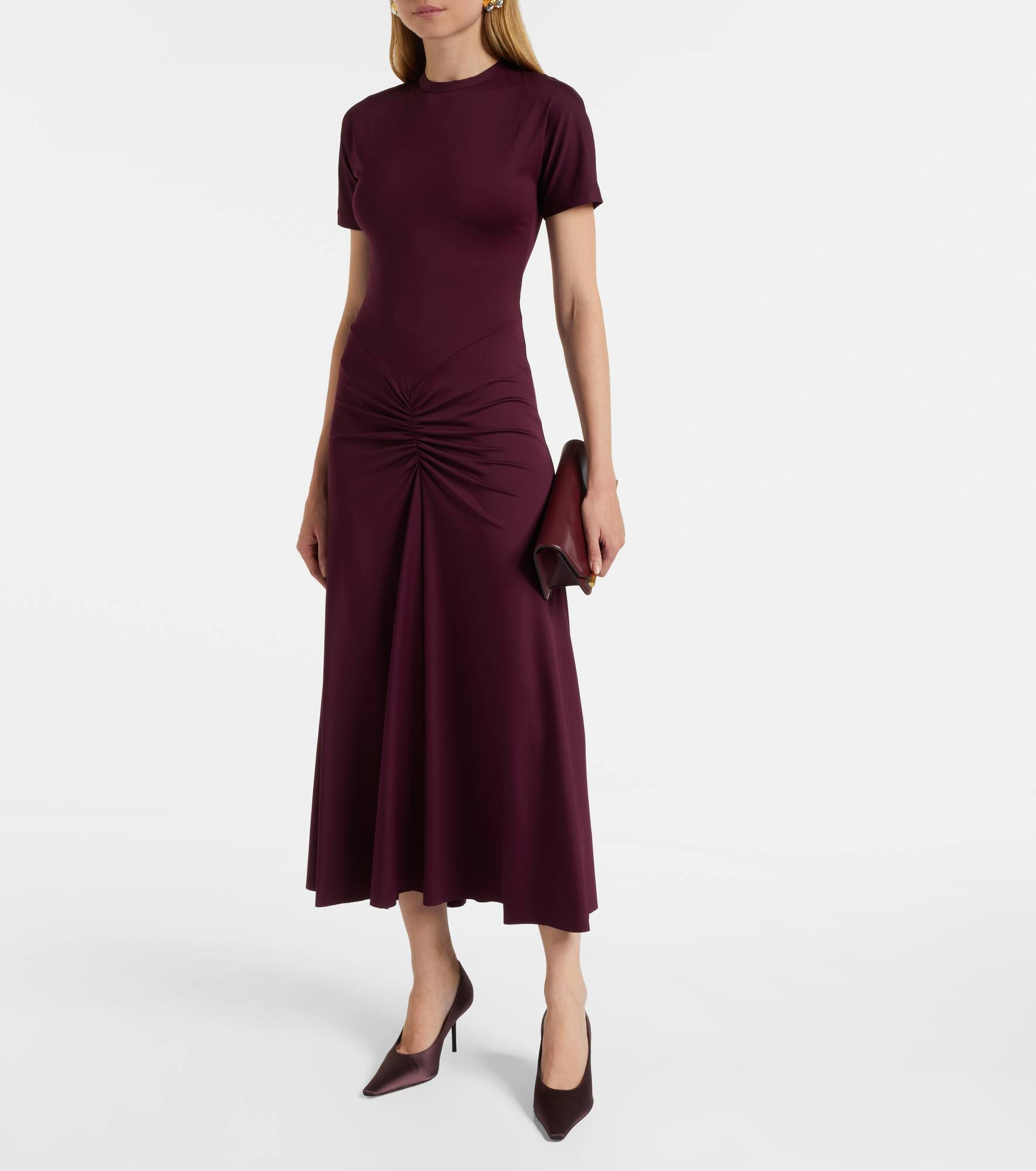 Ruched jersey midi dress - 2