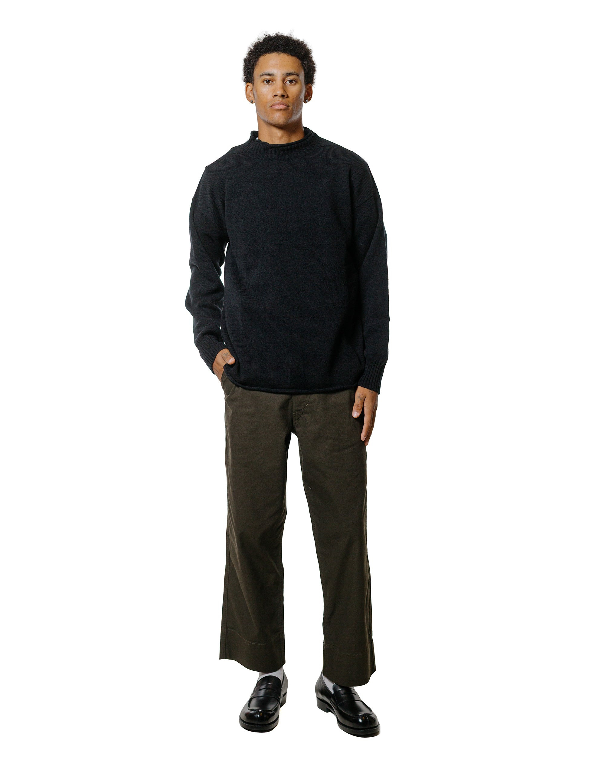 Classic Guernsey Irregular Spun Wool Black - 4