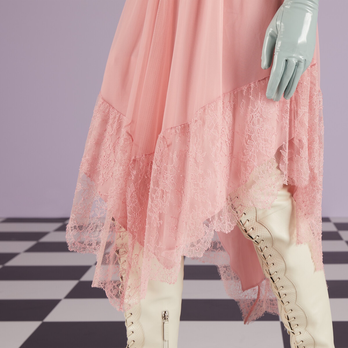 Silk chiffon lingerie dress - 4