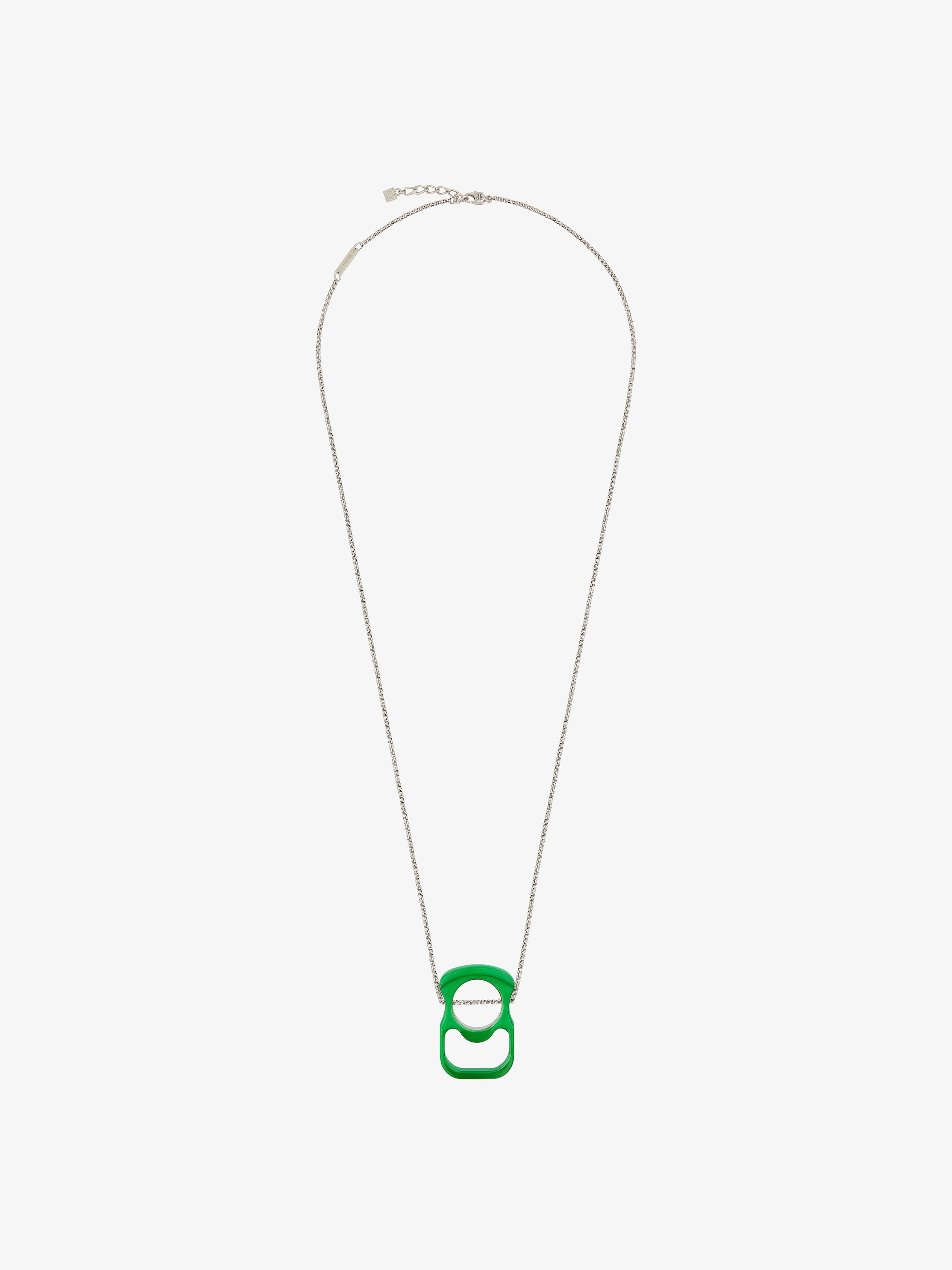 G CAN NECKLACE IN METAL AND ENAMEL - 4
