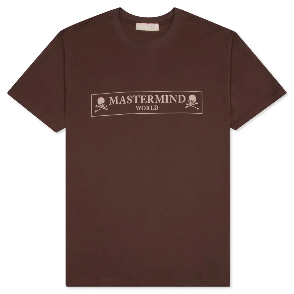MASTERMIND WORLD BOXED LOGO S/S T-SHIRT - BROWN - 1