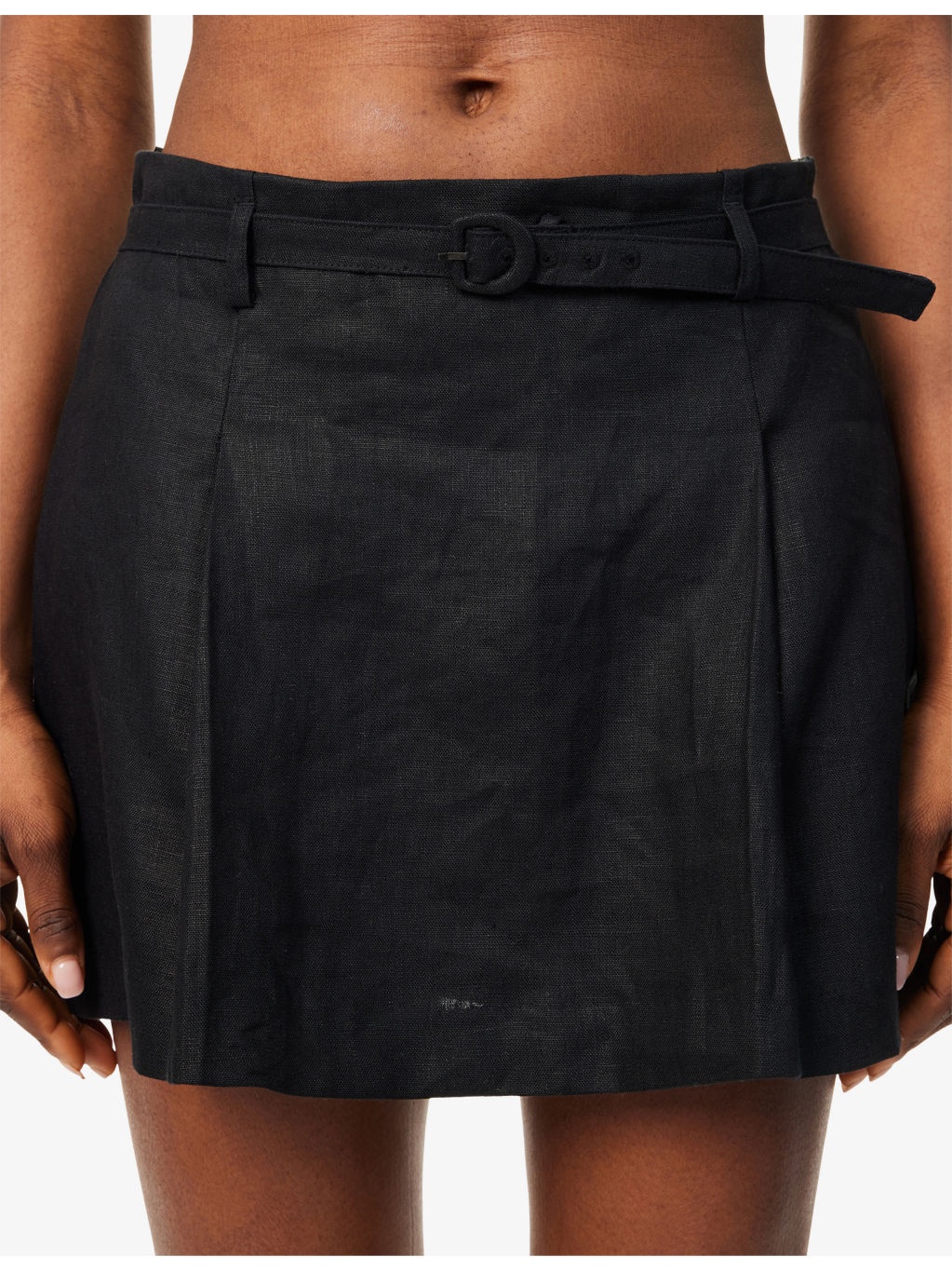 Rory Pleated Linen Mini Skirt - 5