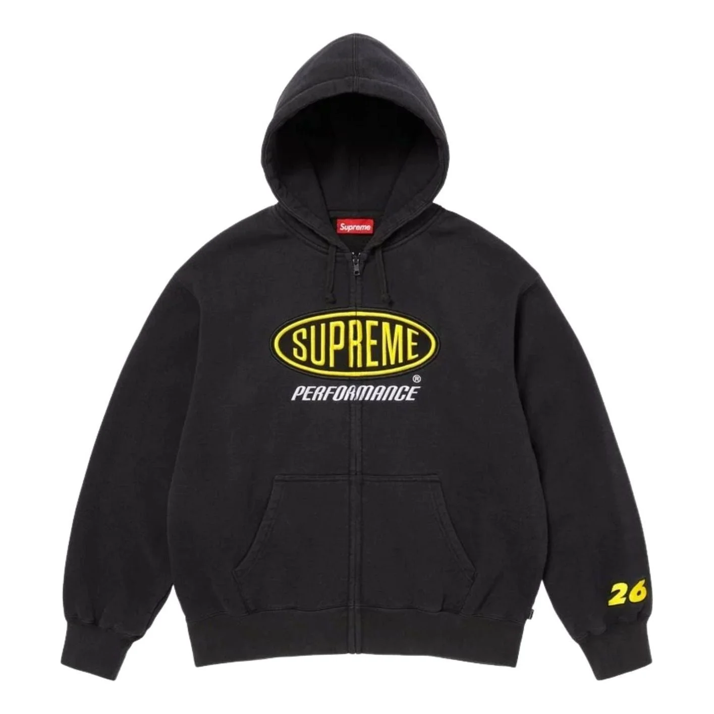 Supreme SS26 Performance Zip Up Hooded Sweatshirt 'Black' SUP-SS26-015-BLK - 1