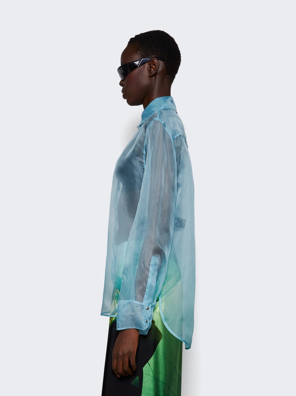 Organza Overshirt Blue - 3