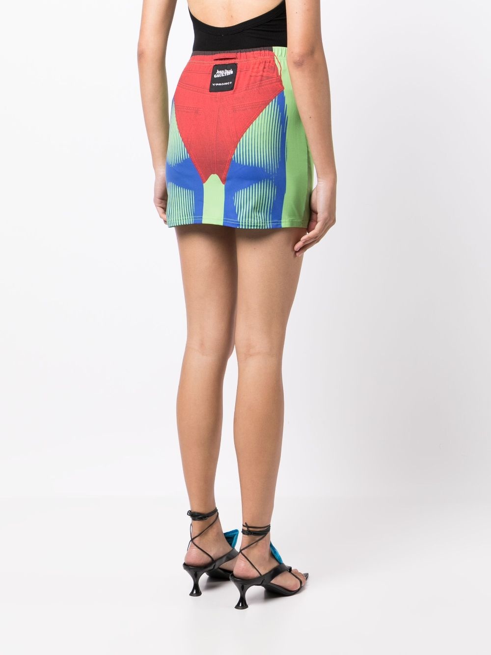 Janty trompe d'oeil-print miniskirt - 4