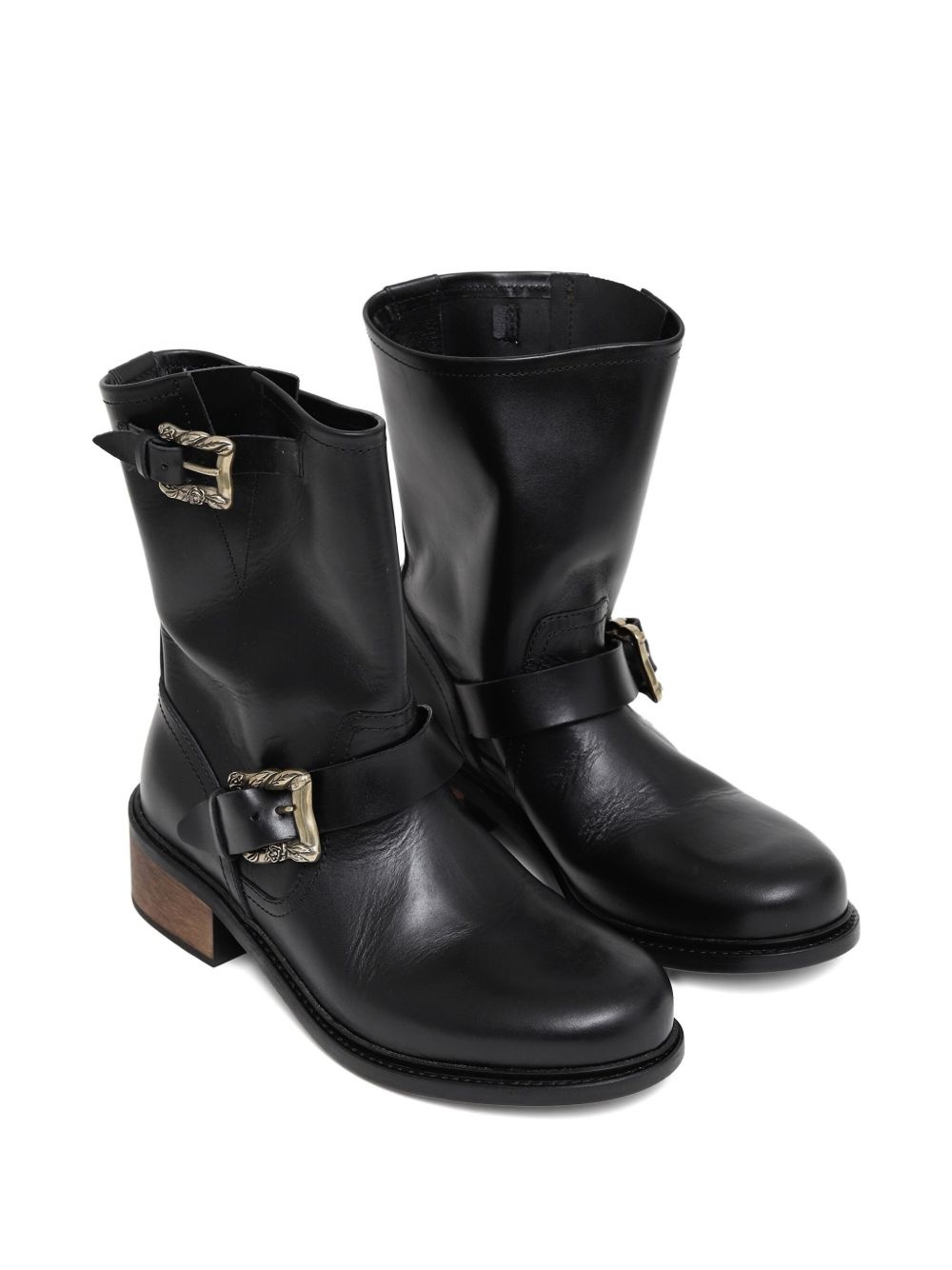 Engineer double-buckle leather boots - 2