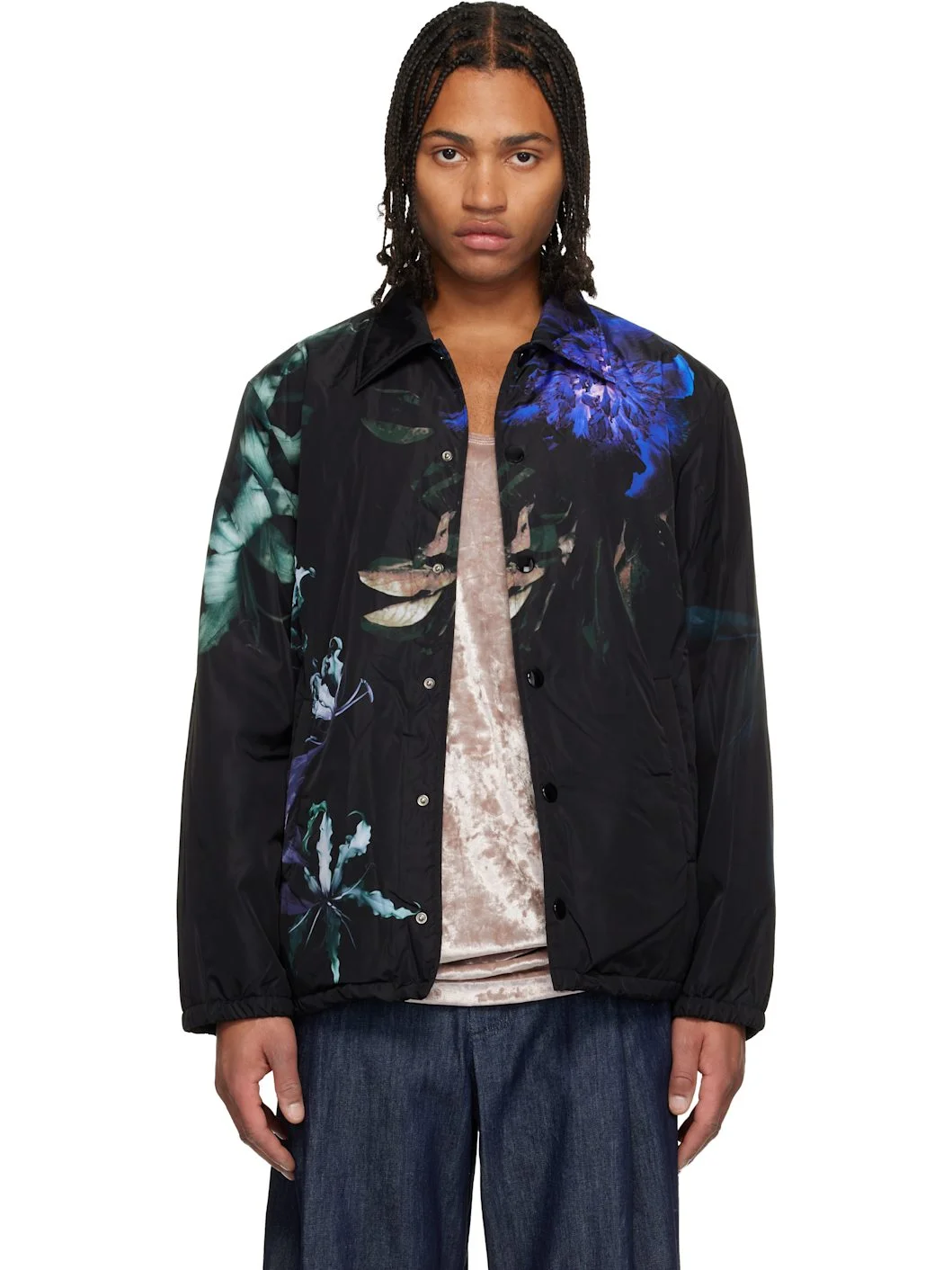 Black Printed Jacket - 1