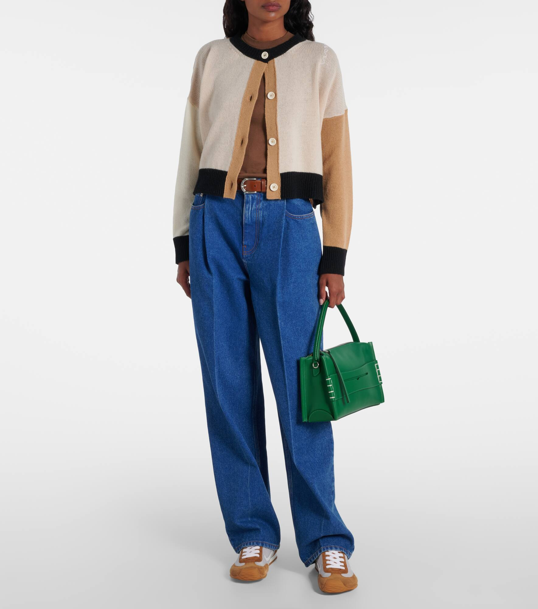 Colorblocked cashmere cardigan - 2