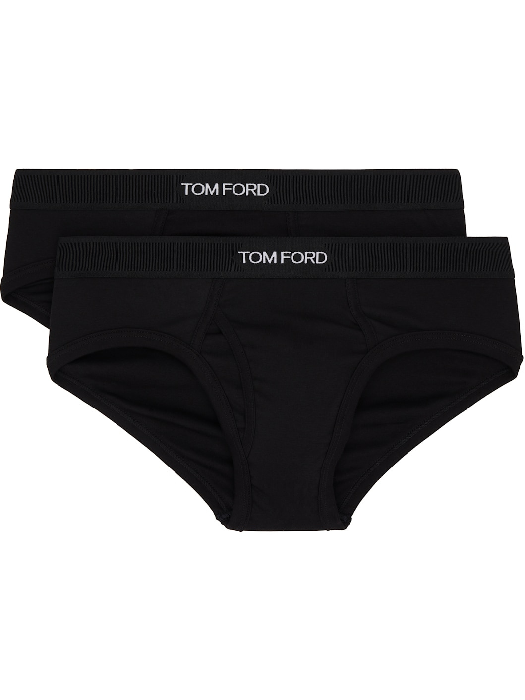 Two-Pack Black Cotton Briefs - 1