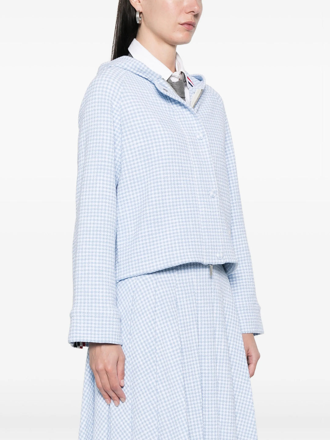 Hooded Jacket In Gingham Cotton - 3
