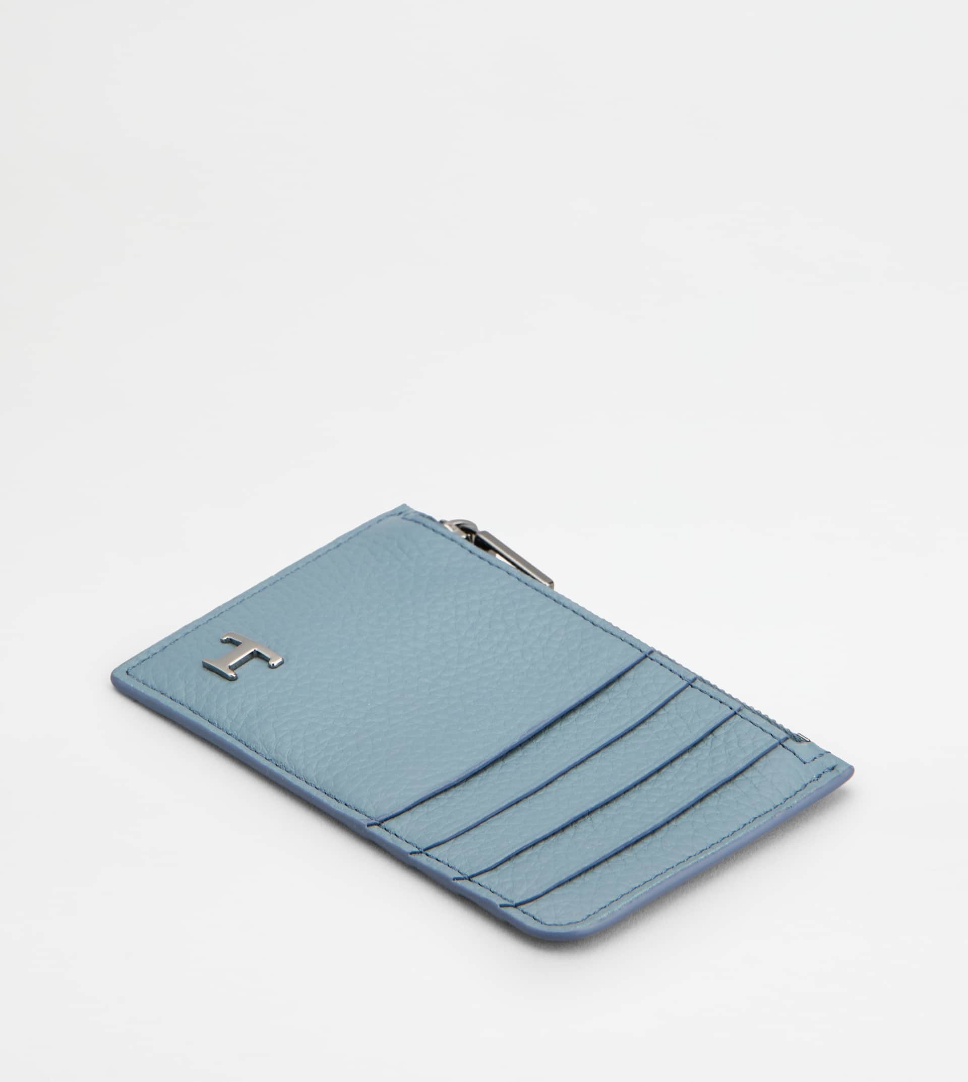 CREDIT CARD HOLDER IN LEATHER - LIGHT BLUE - 3