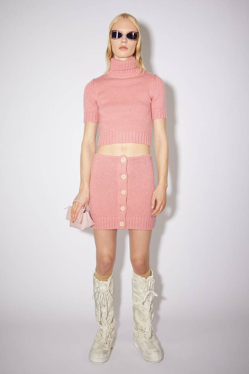 Acne Studios Textured wool skirt - Light pink outlook