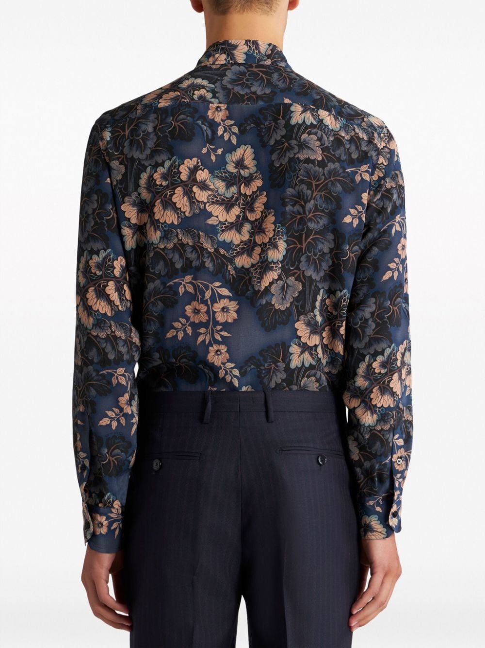 floral-print silk shirt - 2