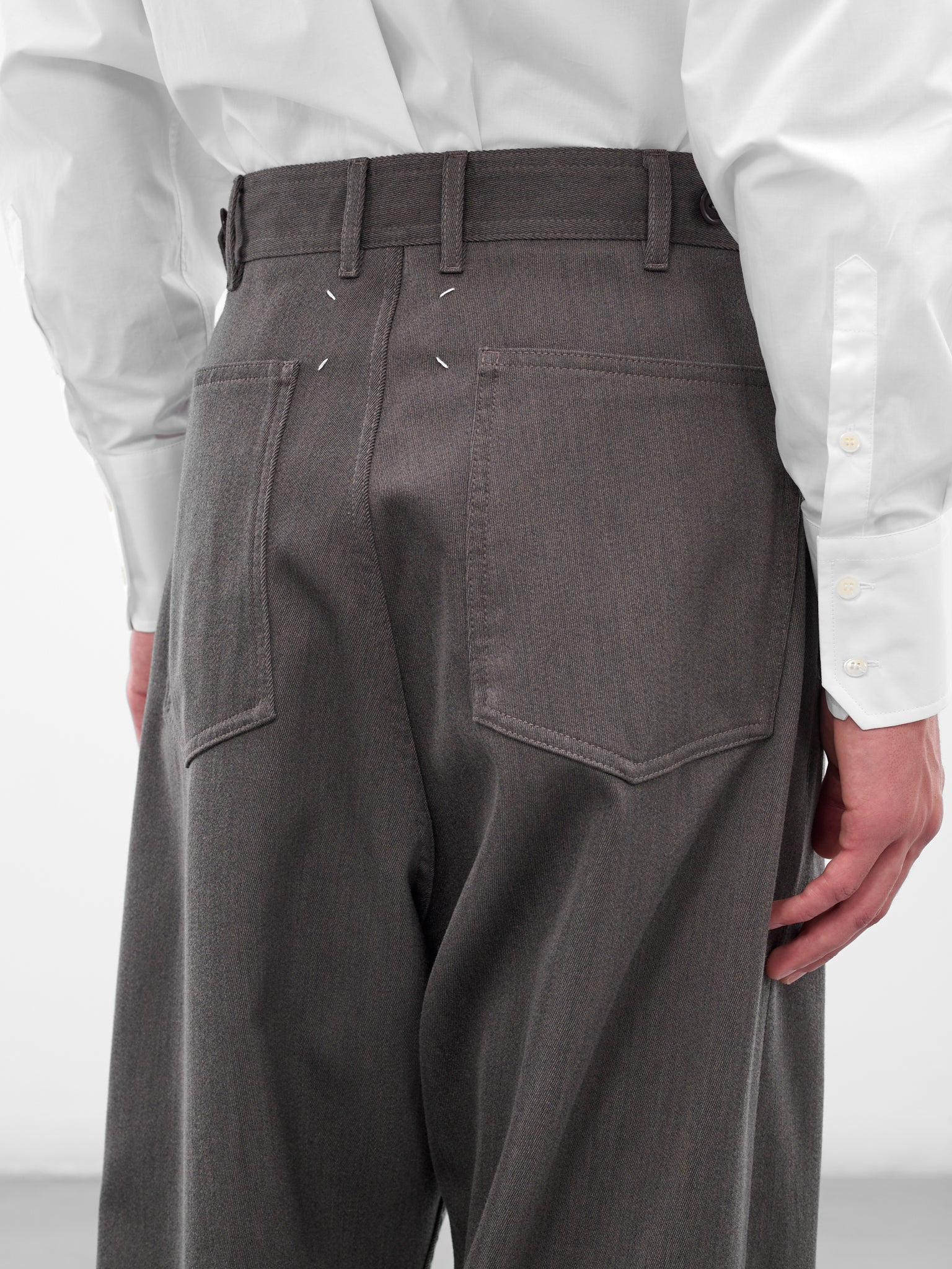 Gray Wool Tailored Jeans - 5