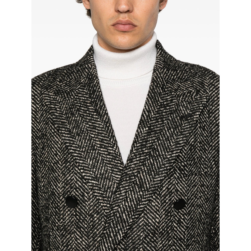 TAGLIATORE - Tagliatore Black Coats - Double Breasted Coats Men - 5