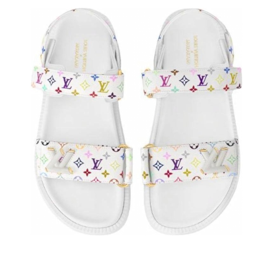 (WMNS) LOUIS VUITTON x Takashi Murakami Sunset Sandals 'White' 1AGXEQ - 3