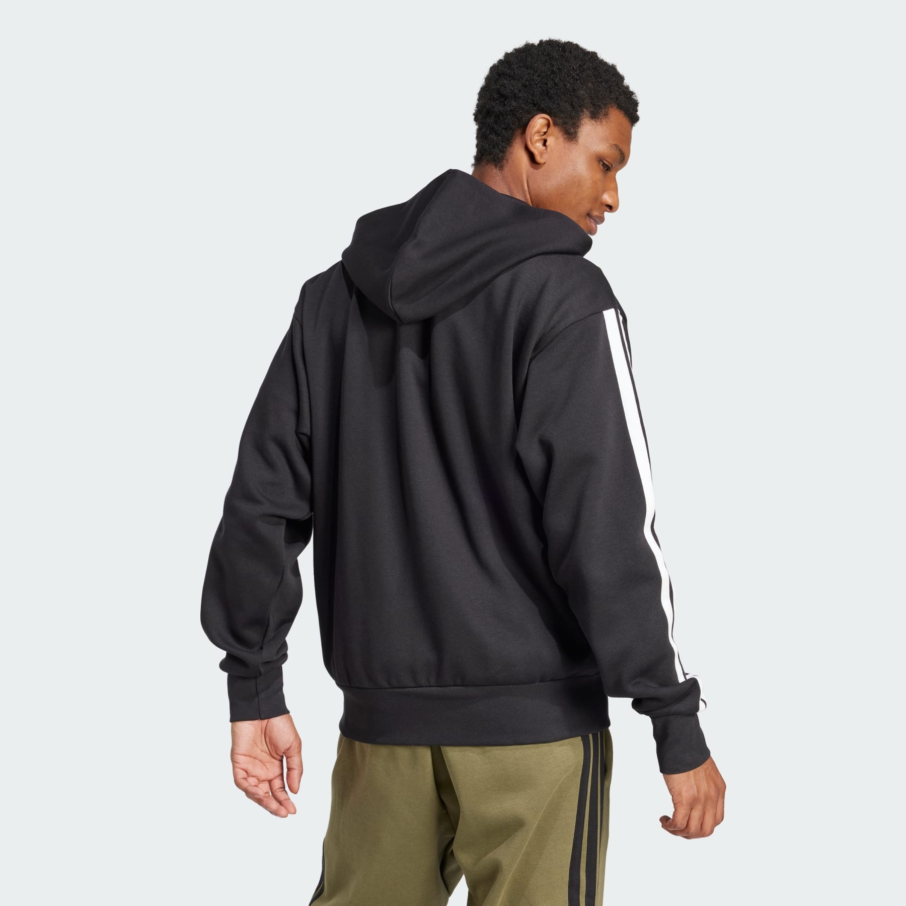 ★adidas★ESSENTIAL 3S FLEECE HOODIE フーディー★追跡可 adidas Essentials 3-Stripes Fleece Hoodie - Black | Free