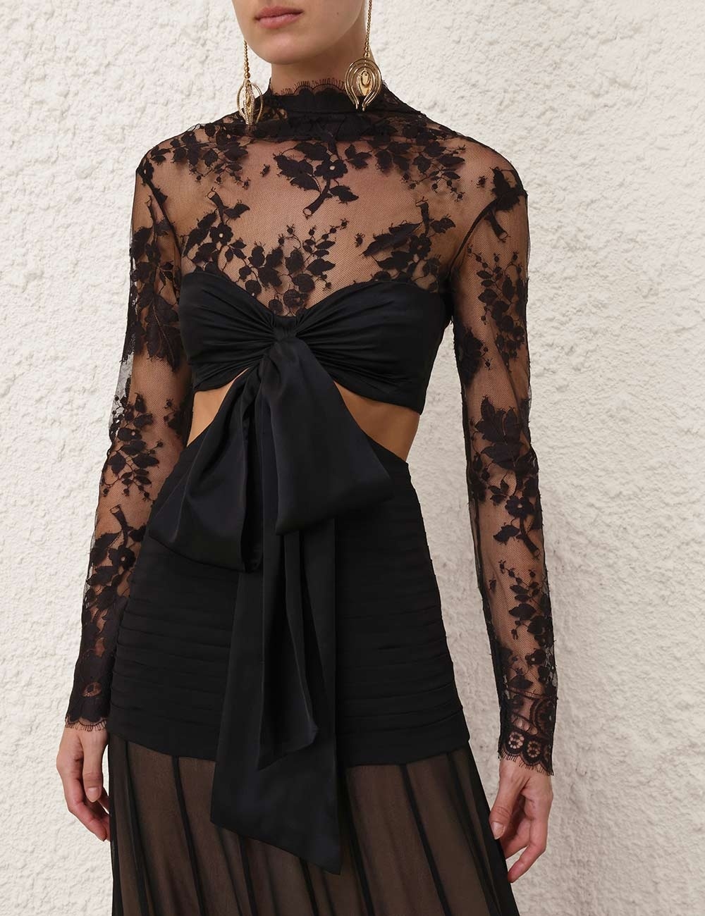 【Zimmermann】ILLUSTRATION FLOUNCE GOWN レース シルクガウン Zimmermann Illustration Flounce lace-trimmed silk gown