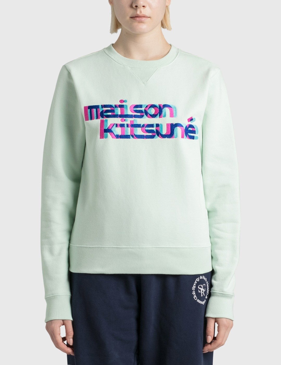 NEON LINE TYPO EMBROIDERY REGULAR SWEATSHIRT - 1