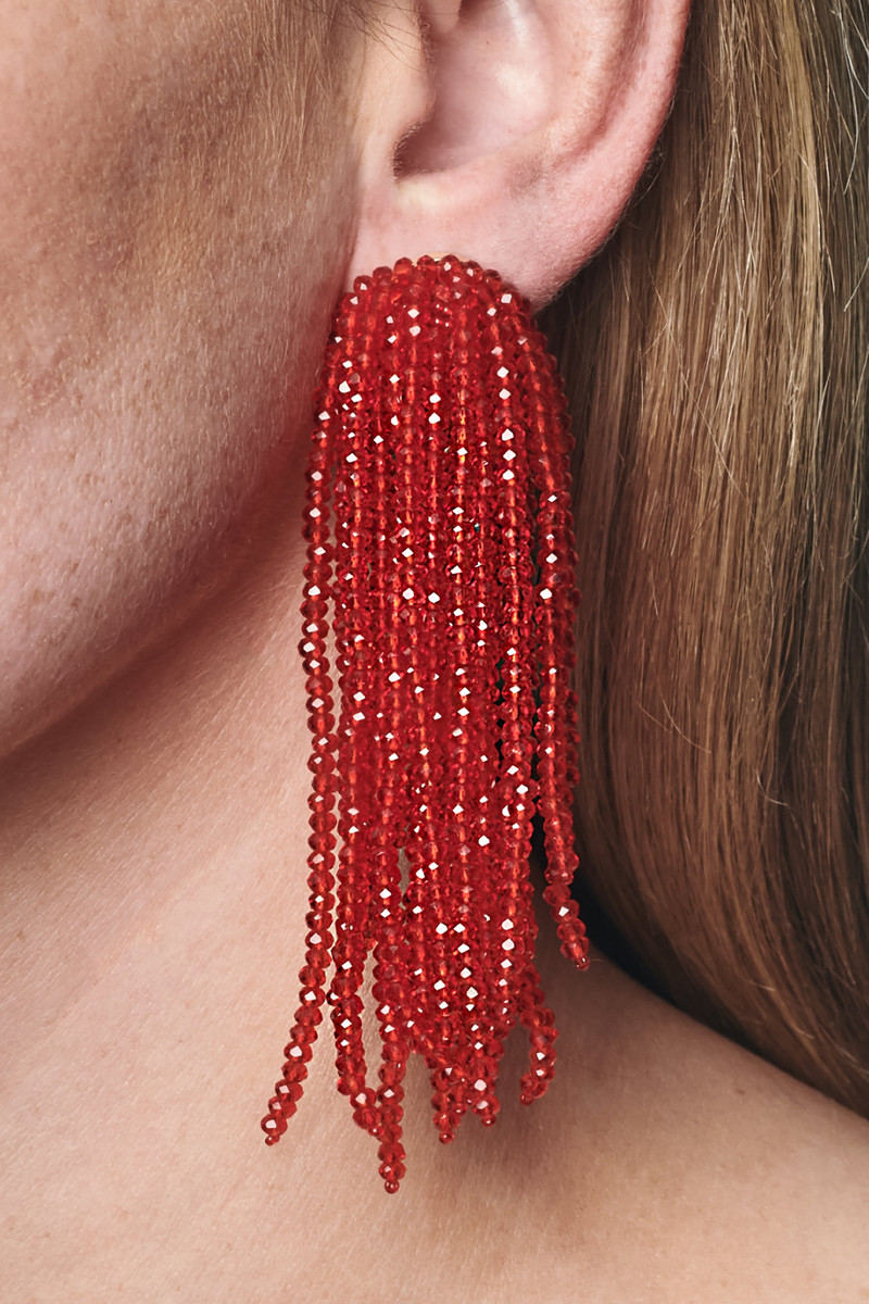 SACHIN & BABI FOUNTAIN EARRINGS - CHILI RED outlook
