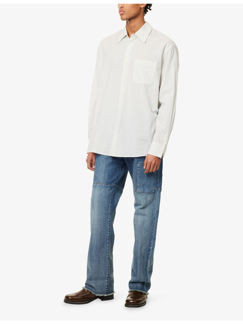 Our Legacy Striped Relaxed-Fit Cotton And Cupro Shirt outlook