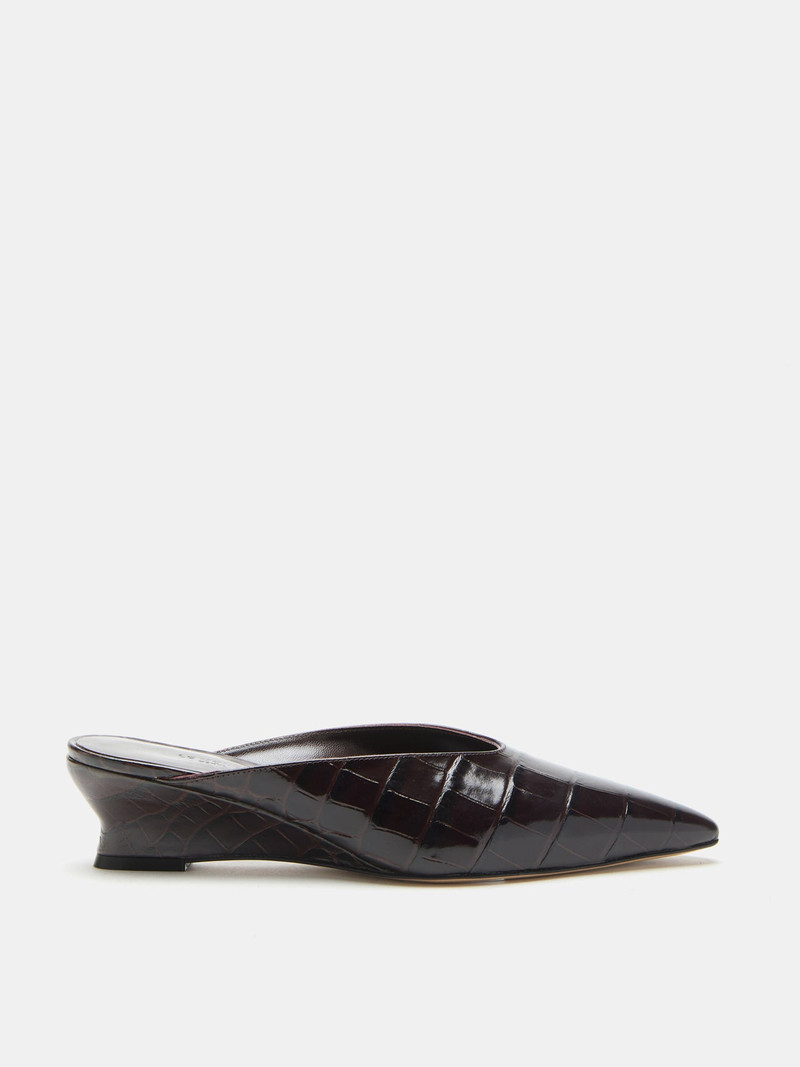 Victoria Micro Wedge Mule / Coco Brown Croc Effect Leather 1