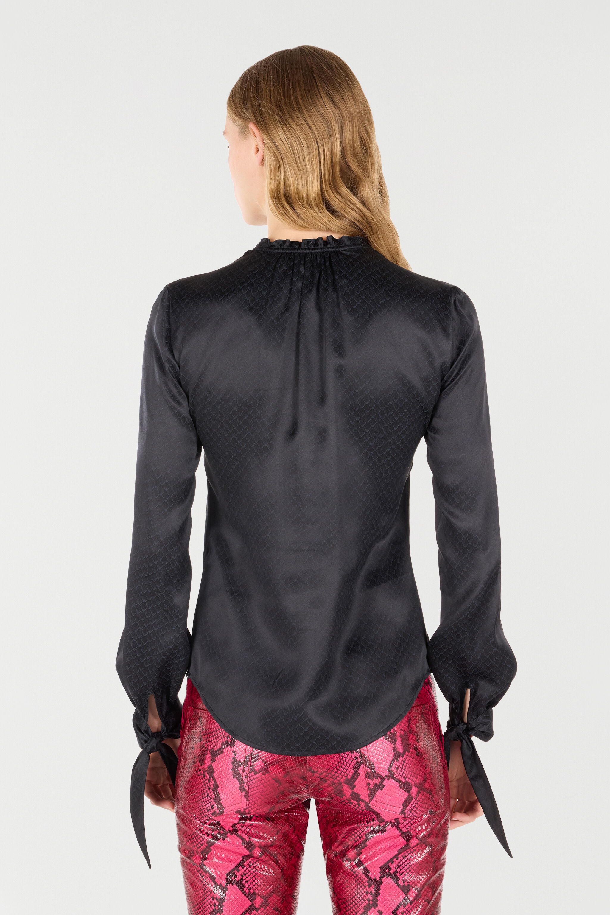 Snake-Effect Silk Shirt - 4