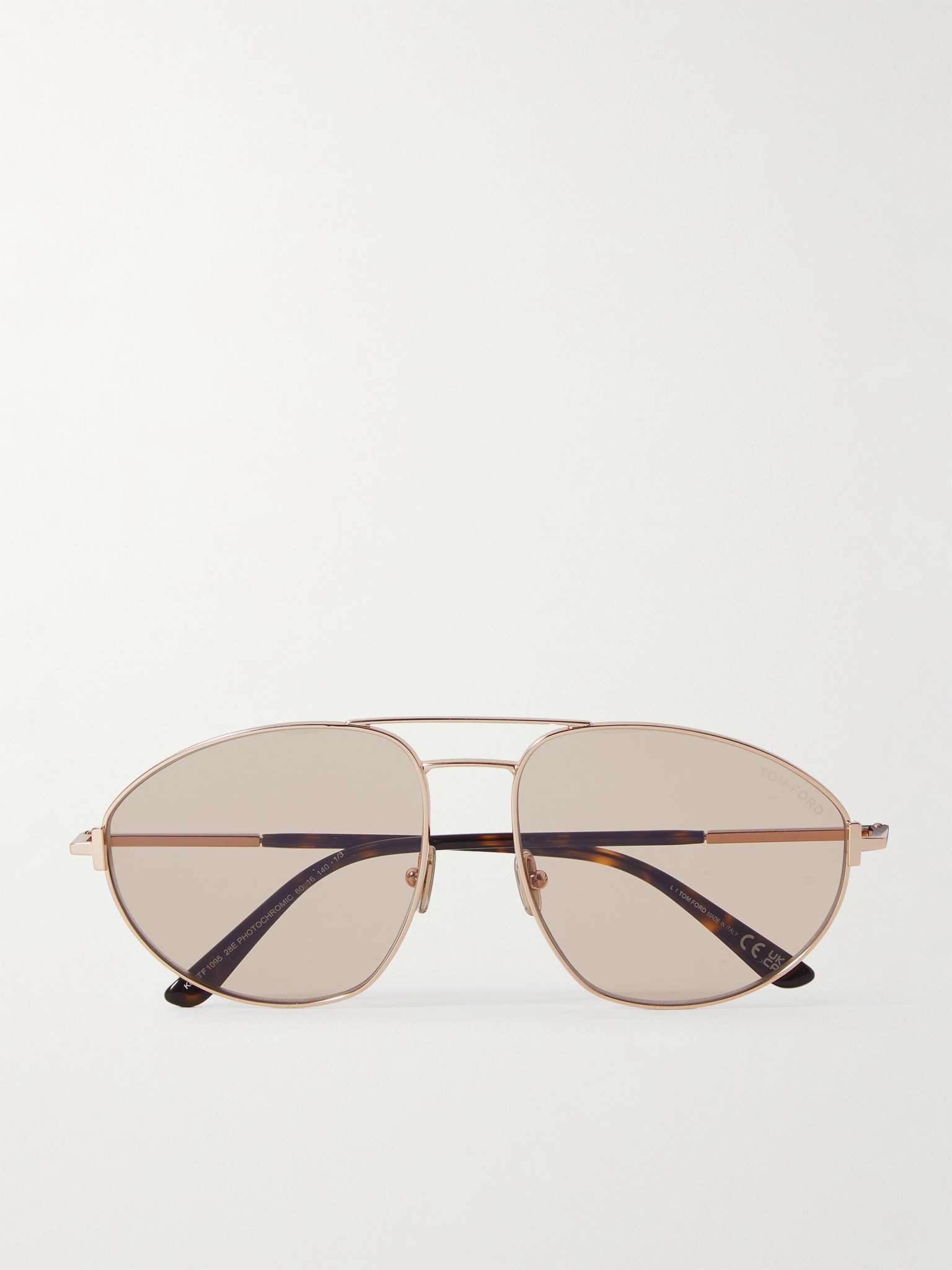 Ken Aviator-Style Rose Gold-Tone Sunglasses - 1