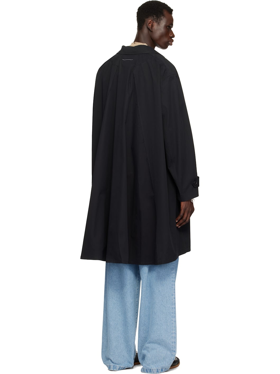 Black Twill Trench Coat - 3