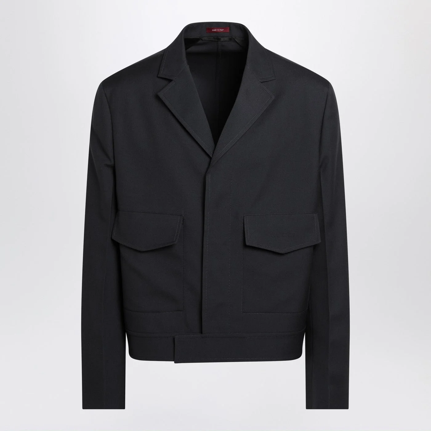Gucci Dark Grey Jacket In Wool Gabardine Men - 1