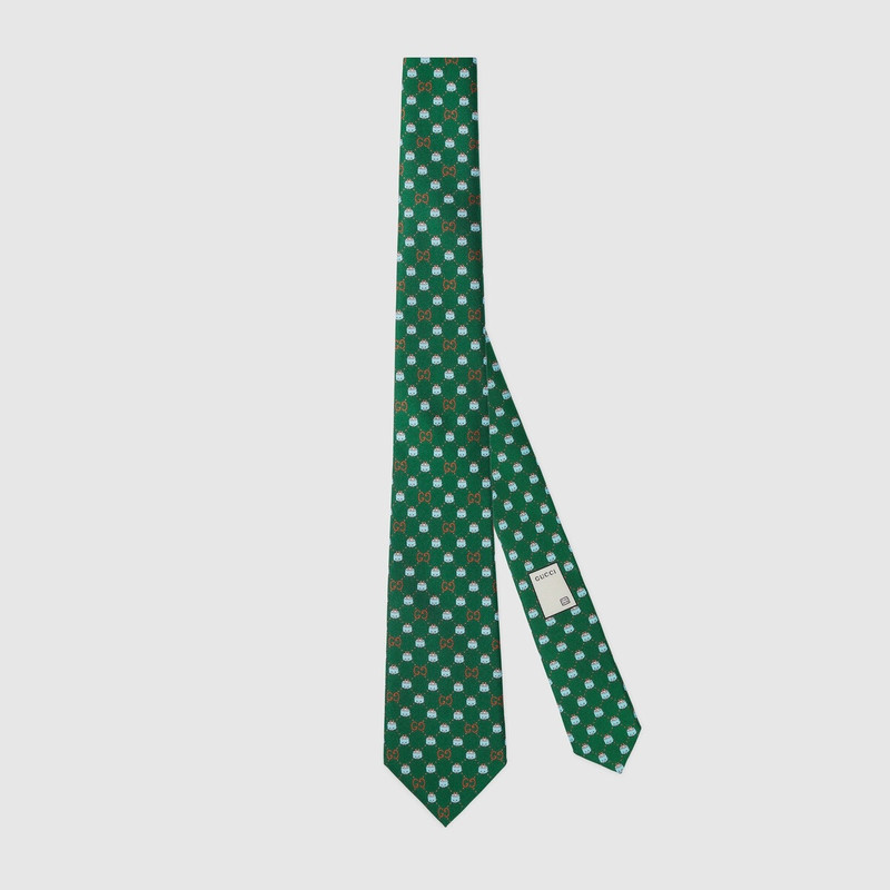 GG animal silk tie 1