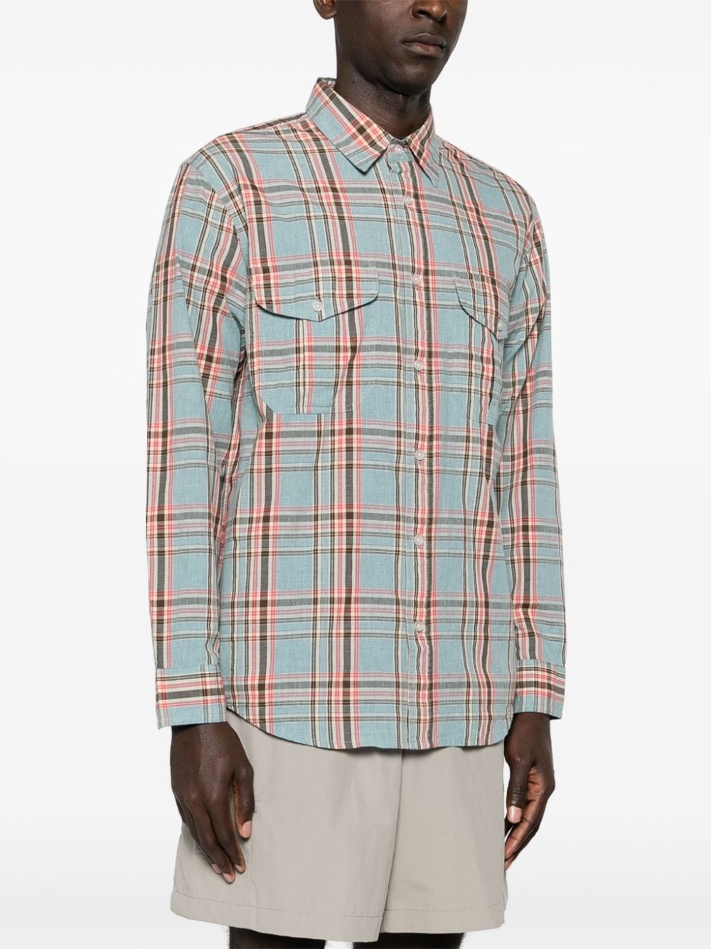 plaid-check cotton shirt - 3