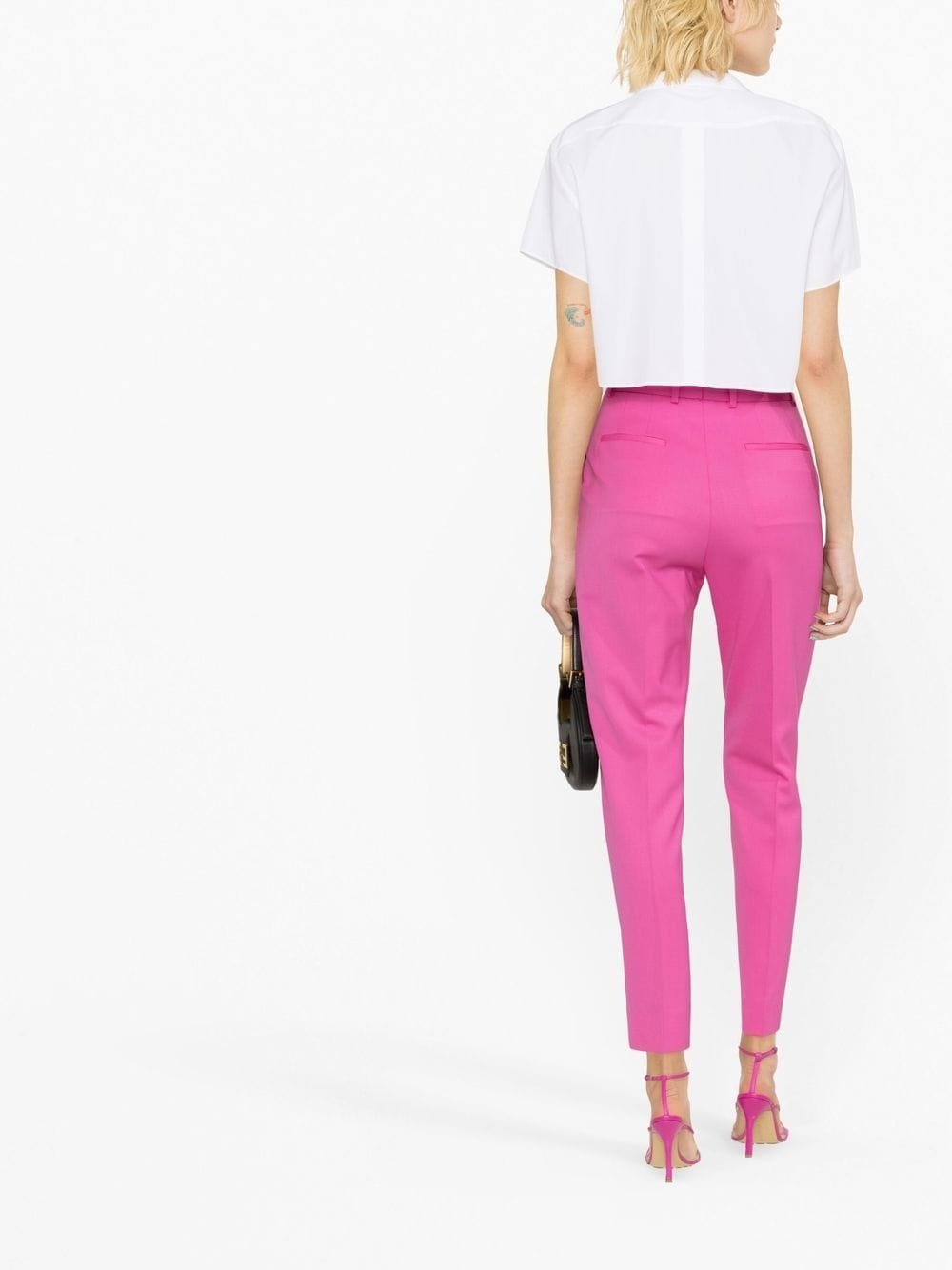 high-waisted tapered trousers - 3