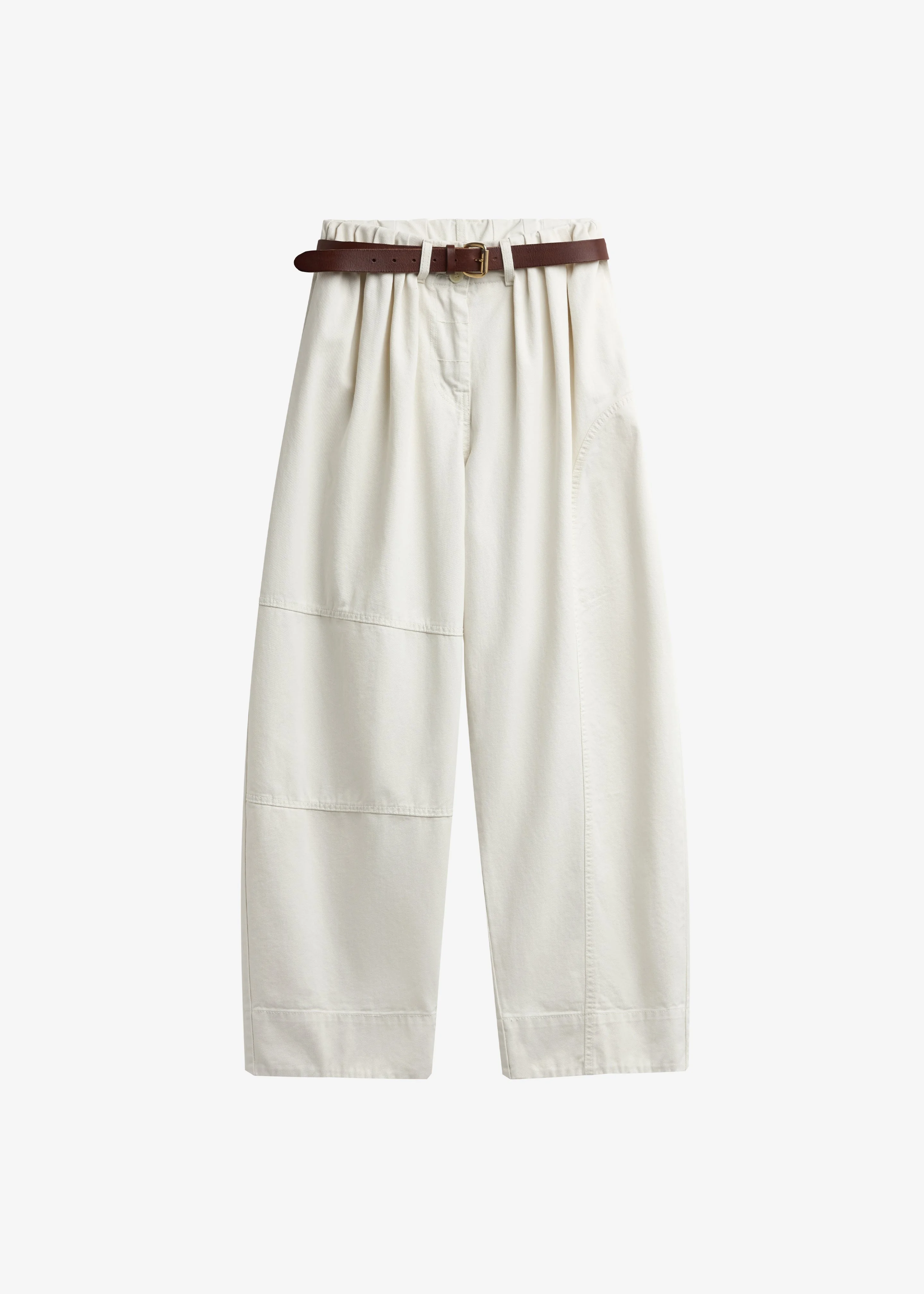 Teano Belted Curved Pants - Off White - 1