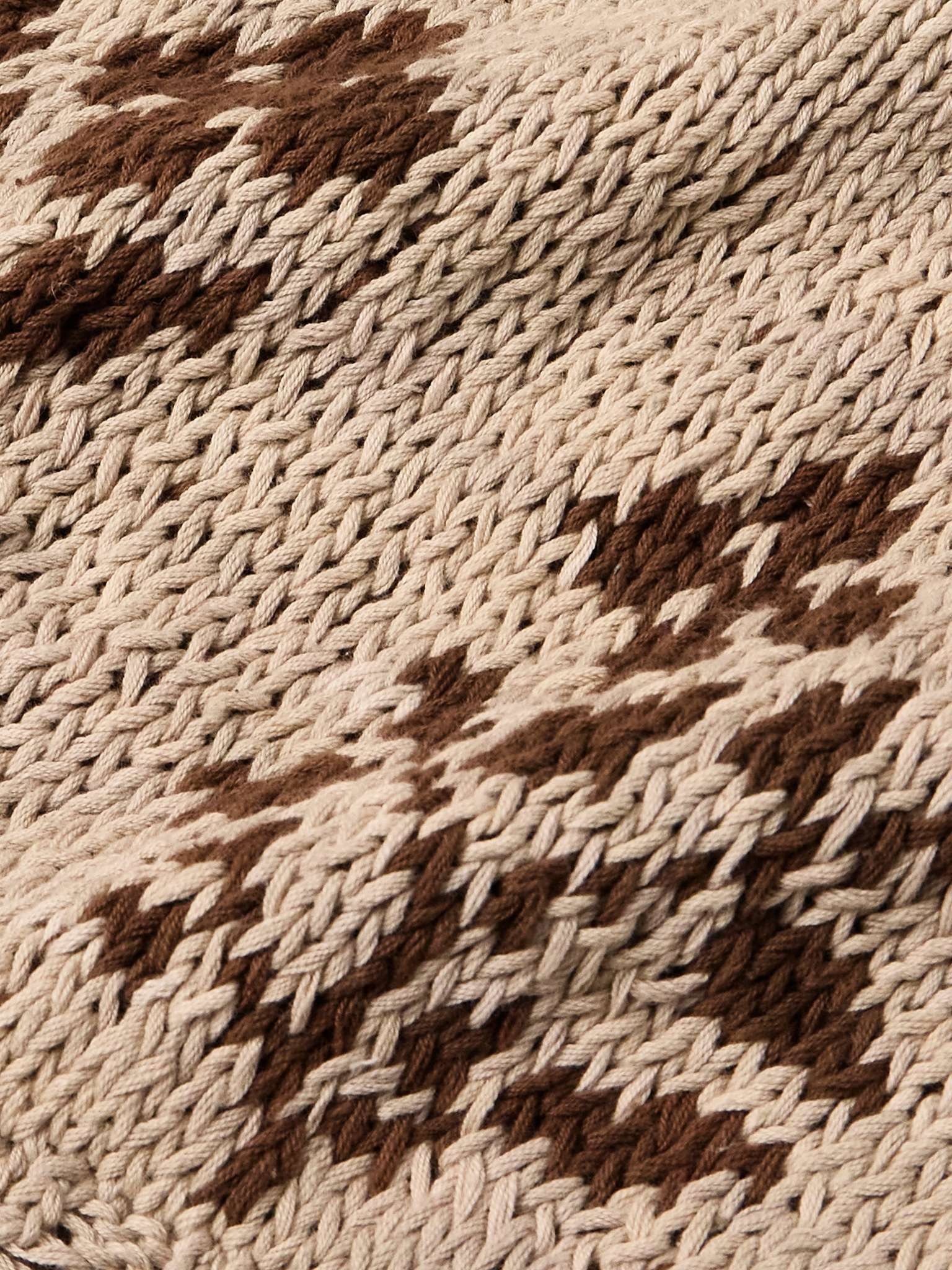 Distressed Intarsia Kala Cotton Cardigan - 4