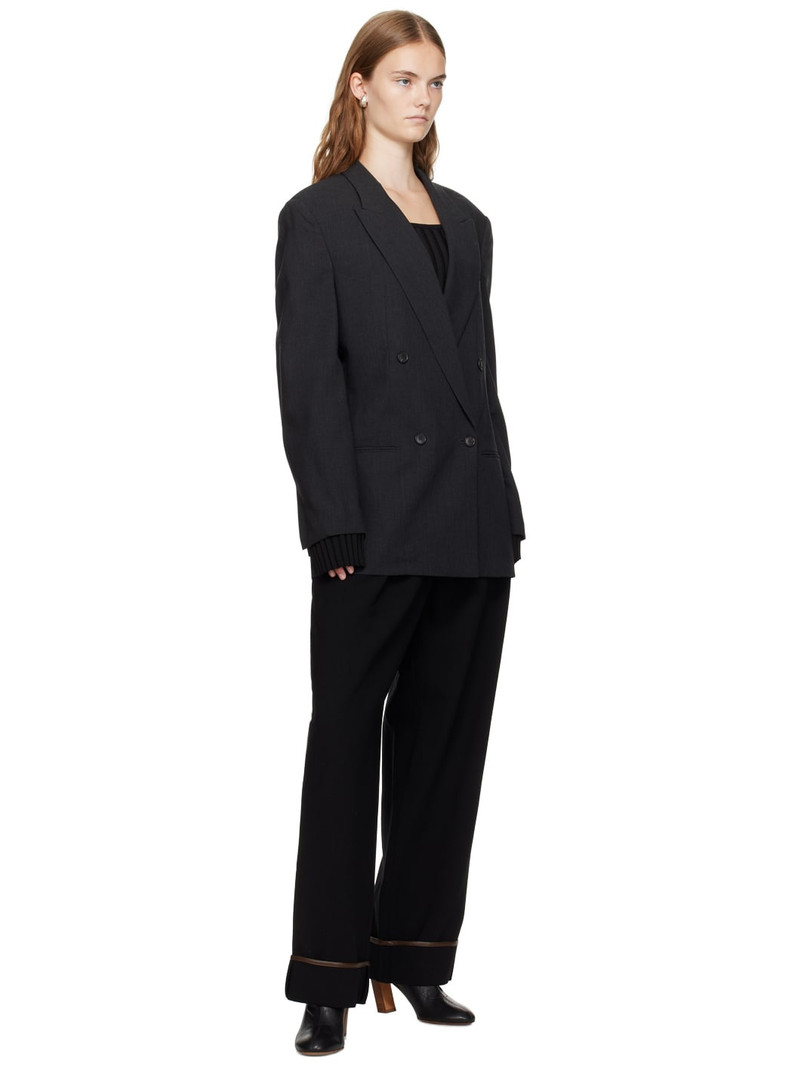 RECTO Black Scoop Neck Fitted Sweater outlook